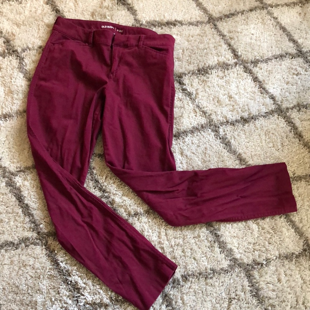 Suede maroon Old Navy Pixie Pants